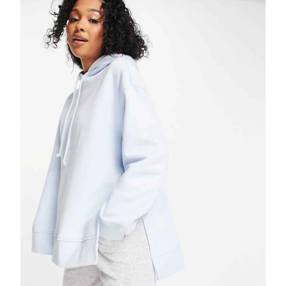 Monki Elise Cotton Split Side Oversized Hoodie In… - image 1